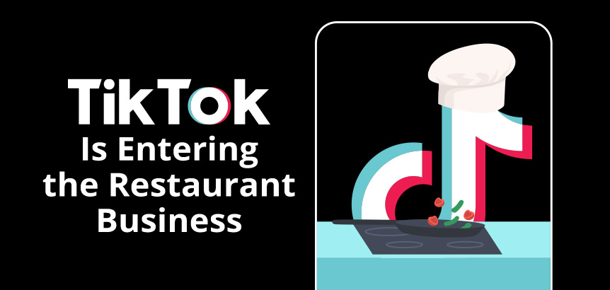 TikTok Logo Wearing Chef Hat Cooking Food As Company Launches TikTok Kitchen and Enters Restaurant Busines