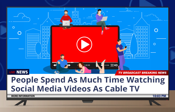 TV News Report Showing People Spending Nearly as Much Time Watching Social Media Content Than Cable