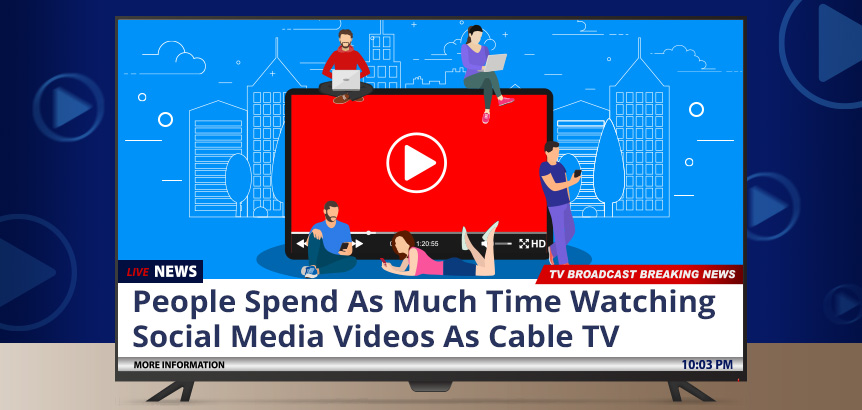 TV News Report Showing People Spending Nearly as Much Time Watching Social Media Content Than Cable