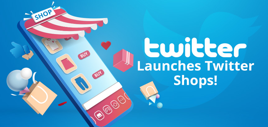 Phone Displaying Ecommerce Store Surrounded by Products as Twitter Launches Twitter Shops for Sellers and Buyers