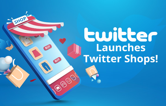 Phone Displaying Ecommerce Store Surrounded by Products as Twitter Launches Twitter Shops for Sellers and Buyers