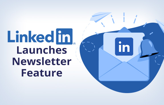 LinkedIn Themed Mailing Envelope As the Company Launched a Newsletter Feature on Their Platform