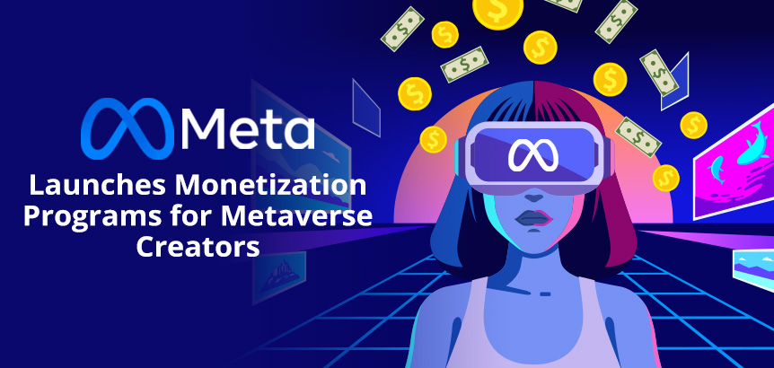 Person Wearing VR Headset in Metaverse as Meta Launches Monetization Program for Metaverse Creators