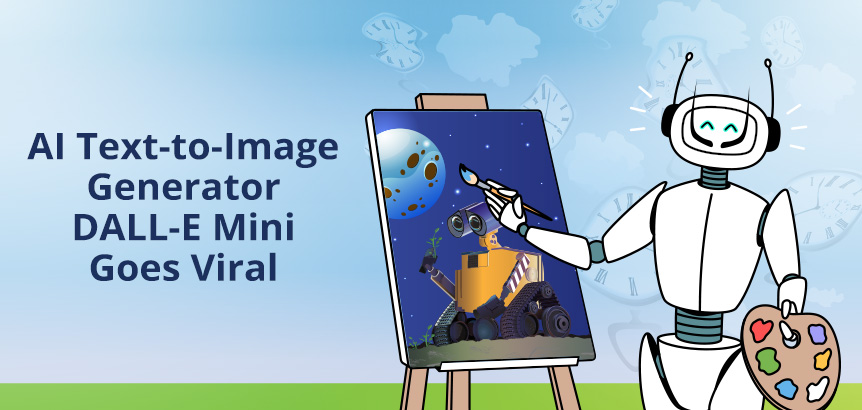 Dali-Like Robot Painting WALL-E on Canvas Creating Art As AI Image Generators Go Viral Like DALL-E Mini