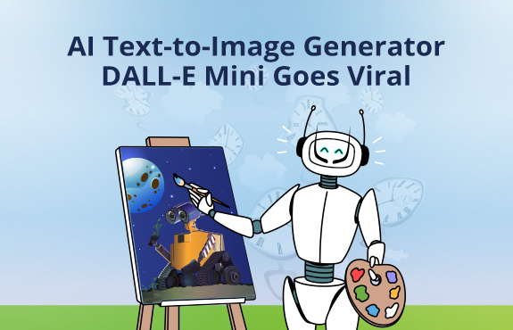 Dali-Like Robot Painting WALL-E on Canvas Creating Art As AI Image Generators Go Viral Like DALL-E Mini
