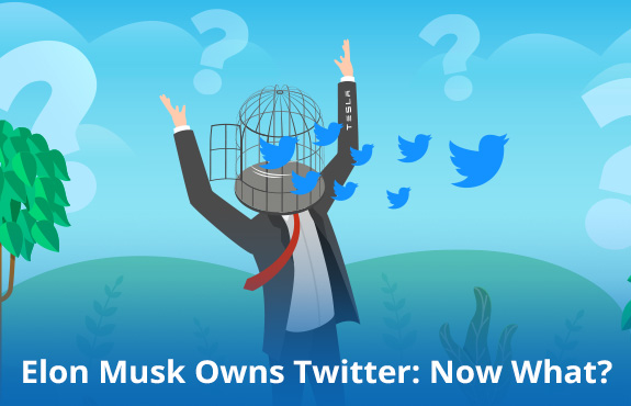 Person With an Opened Birdcage Head, Releasing Twitter Birds a Metaphorical Representation of Elon Musk Owning Twitter