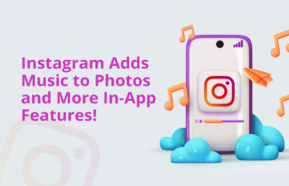 Phone With Instagram Logo Centered, Surrounded by Music Notes as Instagram Adds Music to Photos and More