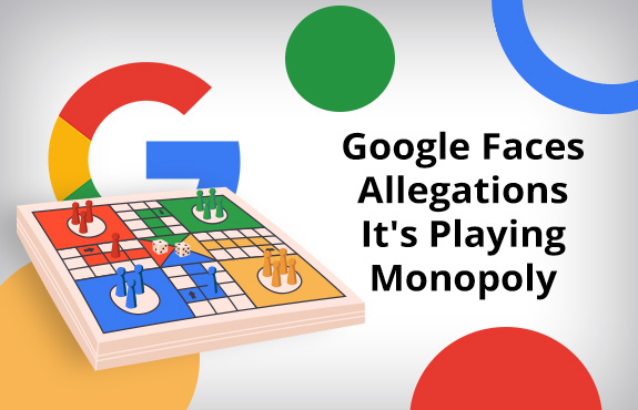 Monopoly Board on Background of Google Letter G Logo