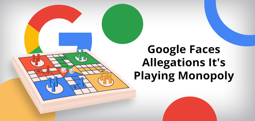 Monopoly Board on Background of Google Letter G Logo