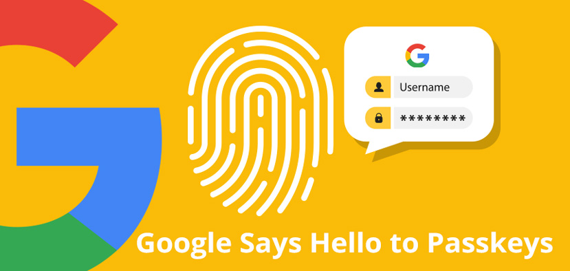 Finger Print Next to Google Logo And Login Form