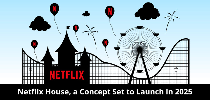 Amusement Park With Netflix Logos