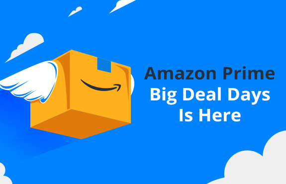 Amazon Package with Wings and a Smiling Face