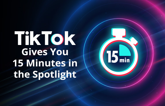 TikTok Logo on Stopwatch Reading 15 Minutes