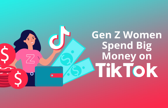 Girl Holding Money and Wearing Gen Z T-shirt Next To TikTok Logo