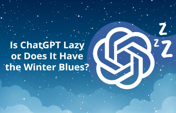 ChatGPT logo surrounded by snowflakes and Z's as it sleeps