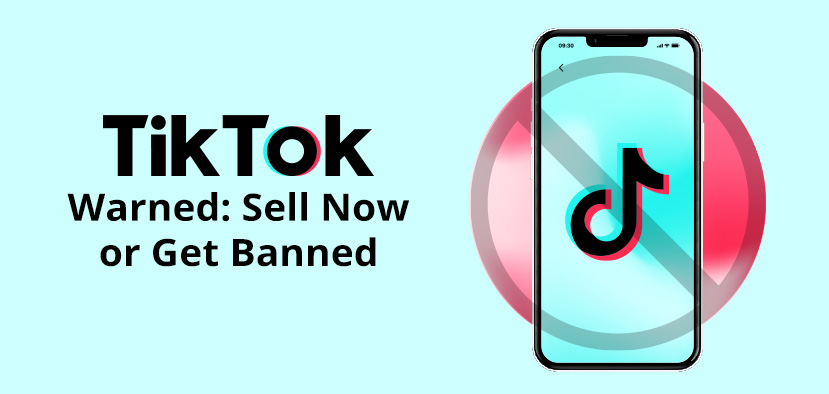 Cell Phone with TikTok Logo and Red Circle with Slash Mark for Banned