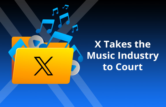 File With X Logo and Music Notes Spilling From It