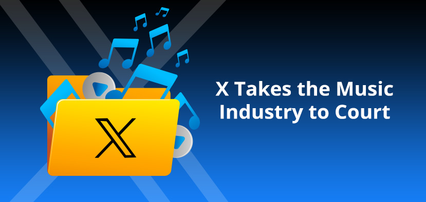 File With X Logo and Music Notes Spilling From It