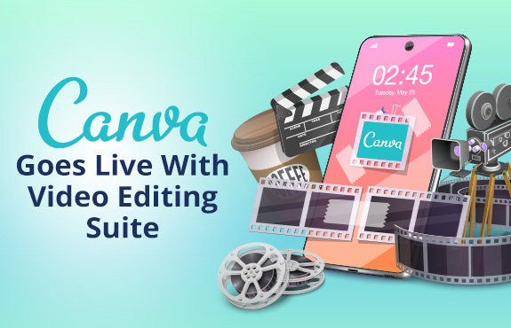 Canva Logo on Phone Surrounded by Videography Gear as Company Launches Video Editing Feature